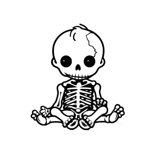 Baby Skeleton Silhouette SVG Design | SVG Files for Cricut & Print