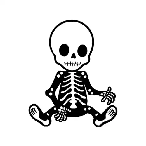 Baby Skeleton Silhouette SVG Design | SVG Files for Cricut & Print