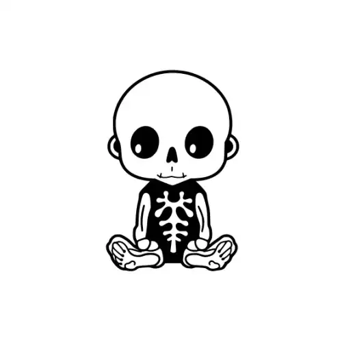 Baby Skeleton Silhouette SVG Design | SVG Files for Cricut & Print