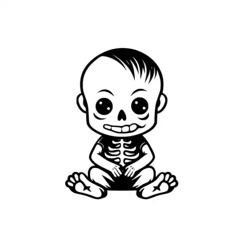 Baby Skeleton Silhouette SVG Design | SVG Files for Cricut & Print