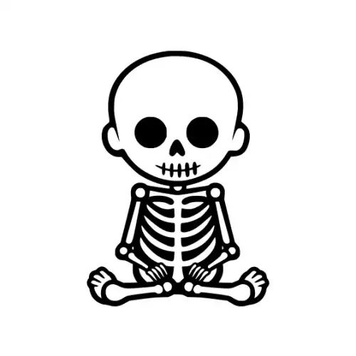 Baby Skeleton Silhouette SVG Design | SVG Files for Cricut & Print