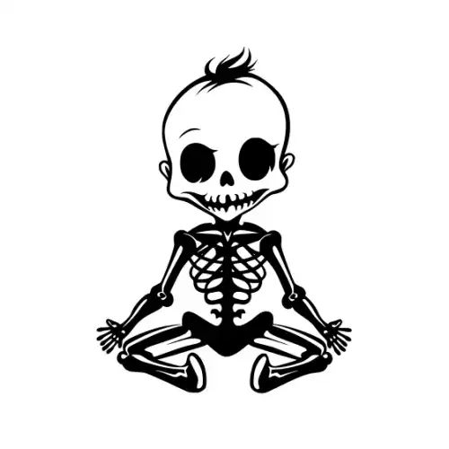Baby Skeleton Silhouette SVG Design | SVG Files for Cricut & Print