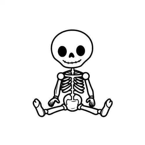 Baby Skeleton Silhouette SVG Design | SVG Files for Cricut & Print