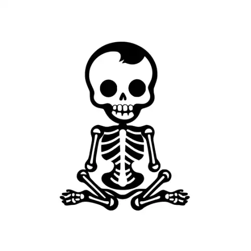 Baby Skeleton Silhouette SVG Design | SVG Files for Cricut & Print