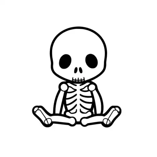 Baby Skeleton Silhouette SVG Design | SVG Files for Cricut & Print