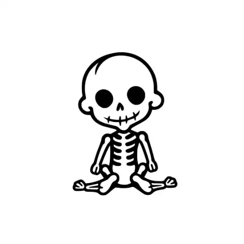 Baby Skeleton Silhouette SVG Design | SVG Files for Cricut & Print