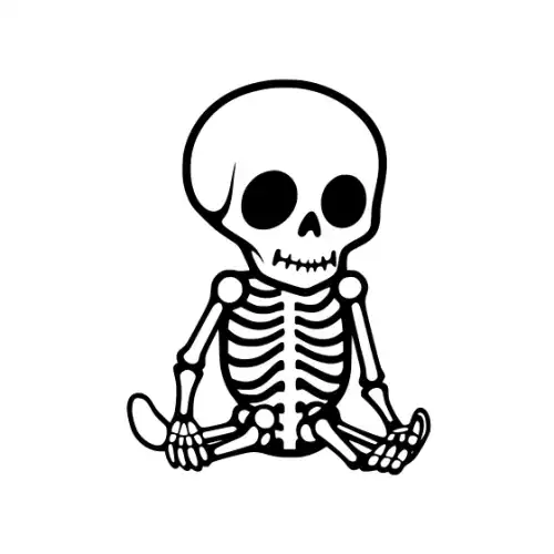 Baby Skeleton Silhouette SVG Design | SVG Files for Cricut & Print
