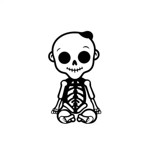 Baby Skeleton Silhouette SVG Design | SVG Files for Cricut & Print