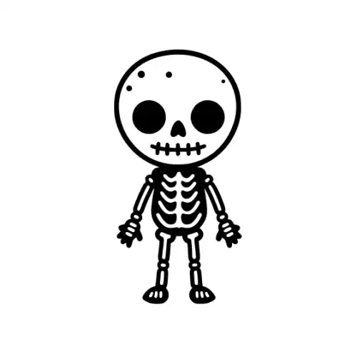 Baby Skeleton Silhouette SVG Design | SVG Files for Cricut & Print