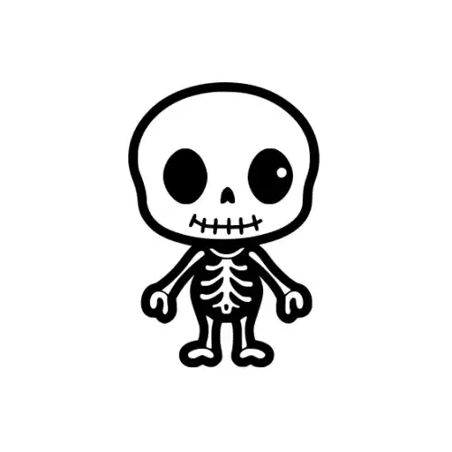 Baby Skeleton Silhouette SVG Design | SVG Files for Cricut & Print