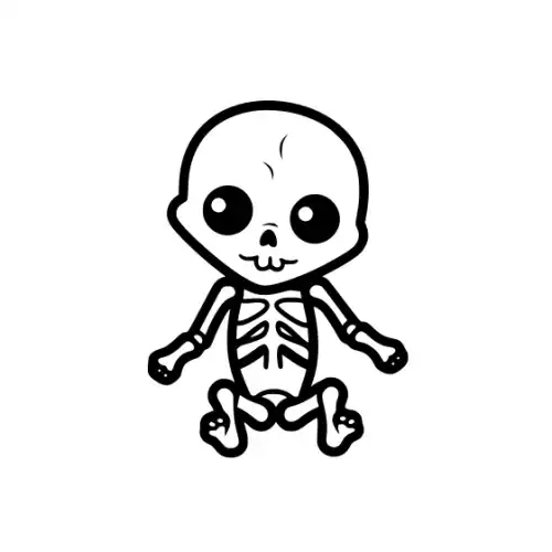 Baby Skeleton Silhouette SVG Design | SVG Files for Cricut & Print