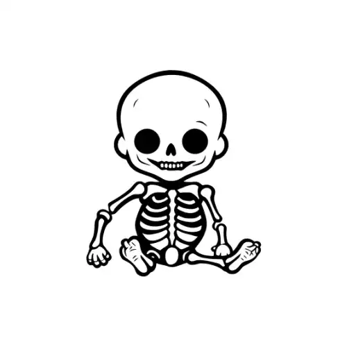 Baby Skeleton Silhouette SVG Design | SVG Files for Cricut & Print