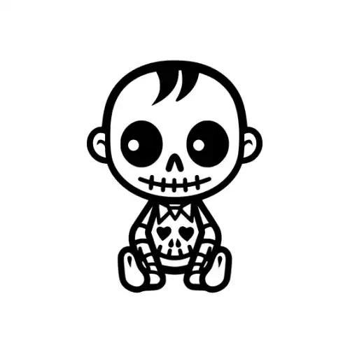 Baby Skeleton Silhouette SVG Design | SVG Files for Cricut & Print
