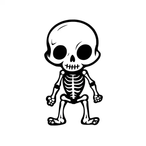 Baby Skeleton Silhouette SVG Design | SVG Files for Cricut & Print