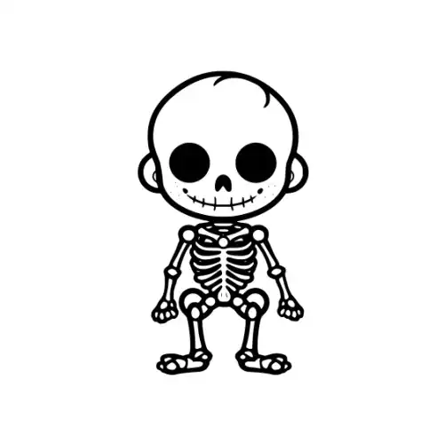 Baby Skeleton Silhouette SVG Design | SVG Files for Cricut & Print