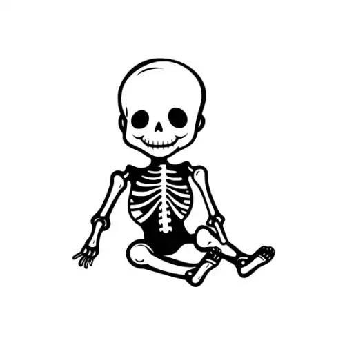 Baby Skeleton Silhouette SVG Design | SVG Files for Cricut & Print