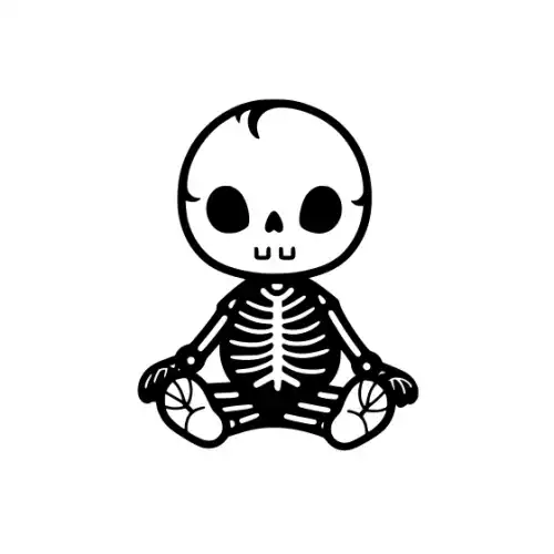 Baby Skeleton Silhouette SVG Design | SVG Files for Cricut & Print
