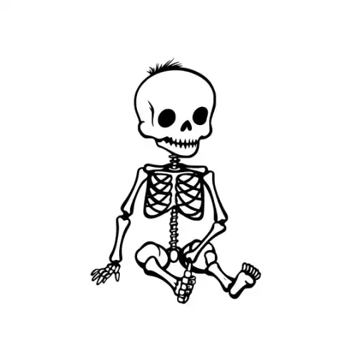 Baby Skeleton Silhouette SVG Design | SVG Files for Cricut & Print