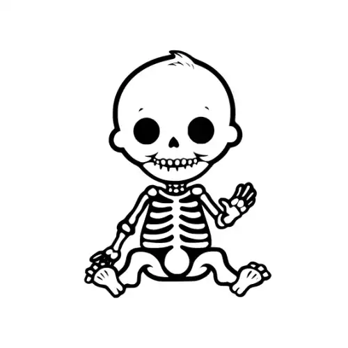 Baby Skeleton Silhouette SVG Design | SVG Files for Cricut & Print