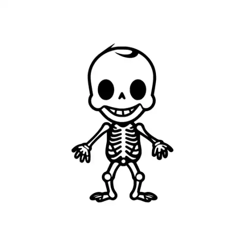 Baby Skeleton Silhouette SVG Design | SVG Files for Cricut & Print