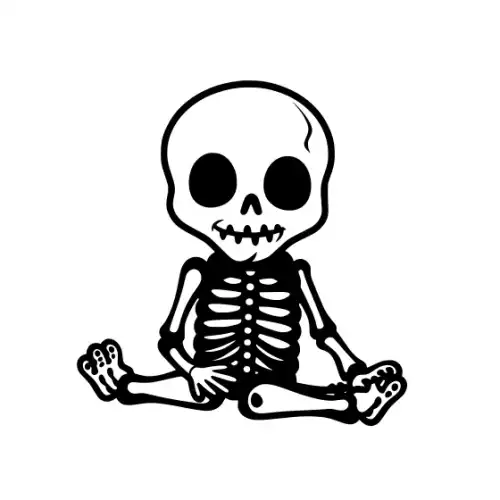 Baby Skeleton Silhouette SVG Design | SVG Files for Cricut & Print