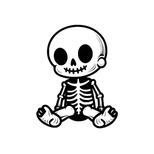 Baby Skeleton Silhouette SVG Design | SVG Files for Cricut & Print