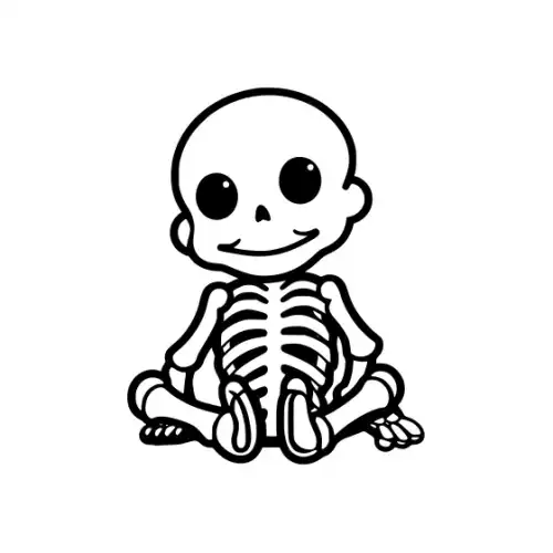 Baby Skeleton Silhouette SVG Design | SVG Files for Cricut & Print