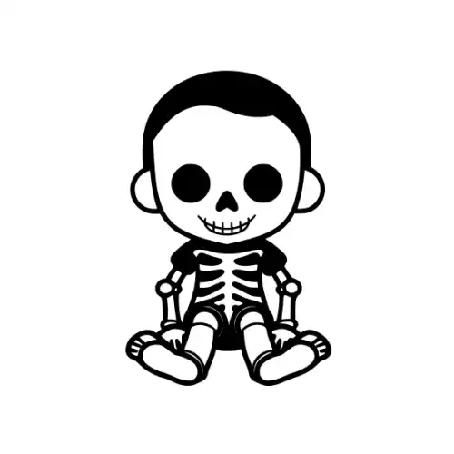 Baby Skeleton Silhouette SVG Design | SVG Files for Cricut & Print