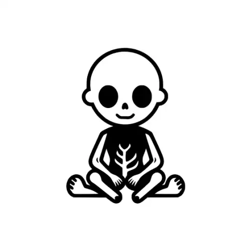 Baby Skeleton Silhouette SVG Design | SVG Files for Cricut & Print