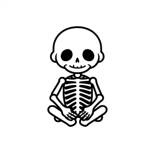 Baby Skeleton Silhouette SVG Design | SVG Files for Cricut & Print