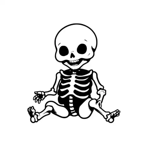 Baby Skeleton Silhouette SVG Design | SVG Files for Cricut & Print