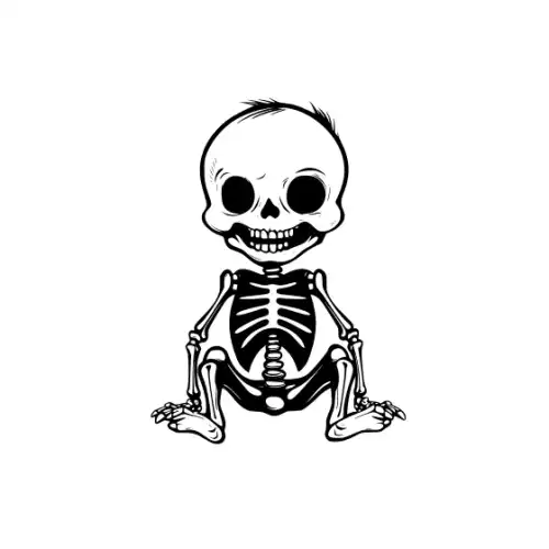 Baby Skeleton Silhouette SVG Design | SVG Files for Cricut & Print