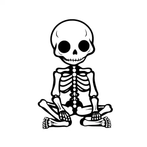 Baby Skeleton Silhouette SVG Design | SVG Files for Cricut & Print