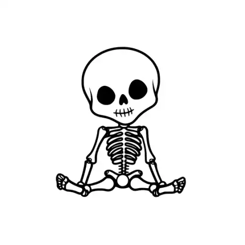 Baby Skeleton Silhouette SVG Design | SVG Files for Cricut & Print