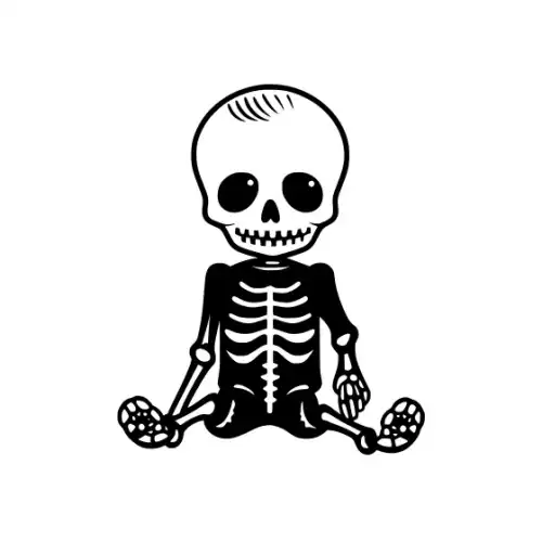 Baby Skeleton Silhouette SVG Design | SVG Files for Cricut & Print