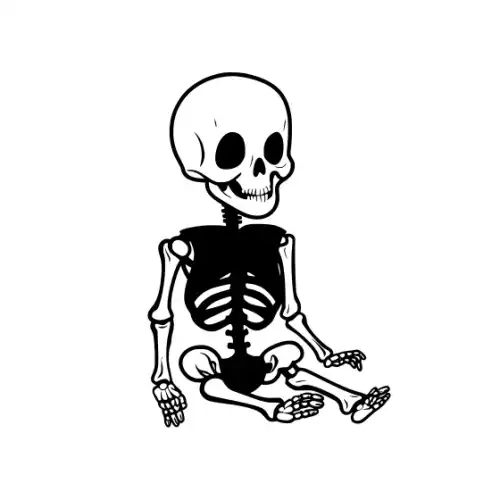 Baby Skeleton Silhouette SVG Design | SVG Files for Cricut & Print