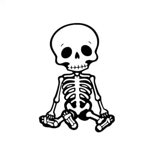 Baby Skeleton Silhouette SVG Design | SVG Files for Cricut & Print