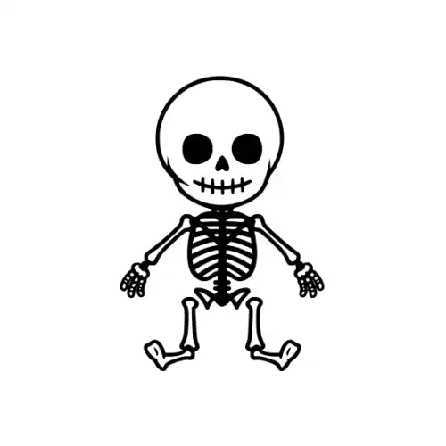 Baby Skeleton Silhouette SVG Design | SVG Files for Cricut & Print