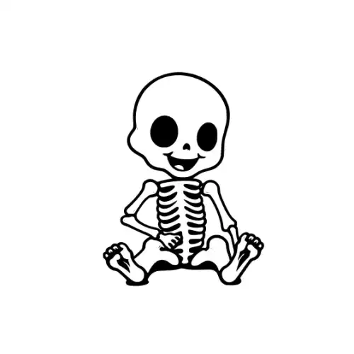Baby Skeleton Silhouette SVG Design | SVG Files for Cricut & Print