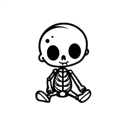 Baby Skeleton Silhouette SVG Design | SVG Files for Cricut & Print
