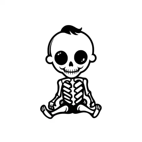 Baby Skeleton Silhouette SVG Design | SVG Files for Cricut & Print