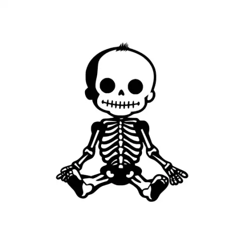 Baby Skeleton Silhouette SVG Design | SVG Files for Cricut & Print