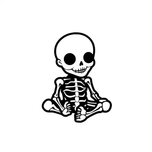 Baby Skeleton Silhouette SVG Design | SVG Files for Cricut & Print