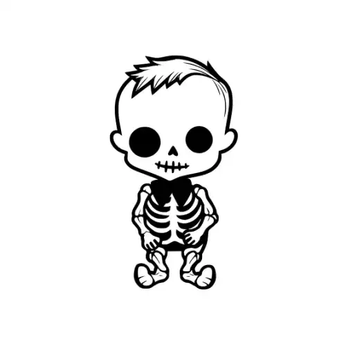 Baby Skeleton Silhouette SVG Design | SVG Files for Cricut & Print