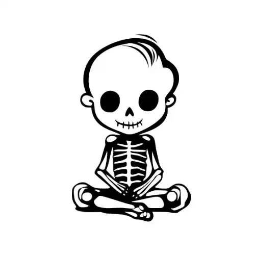 Baby Skeleton Silhouette SVG Design | SVG Files for Cricut & Print