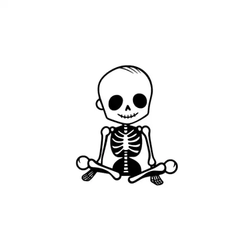 Baby Skeleton Silhouette SVG Design | SVG Files for Cricut & Print
