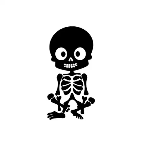 Baby Skeleton Silhouette SVG Design | SVG Files for Cricut & Print