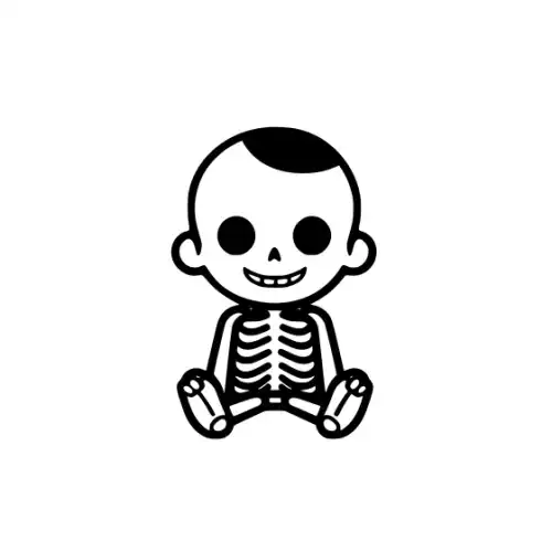Baby Skeleton Silhouette SVG Design | SVG Files for Cricut & Print