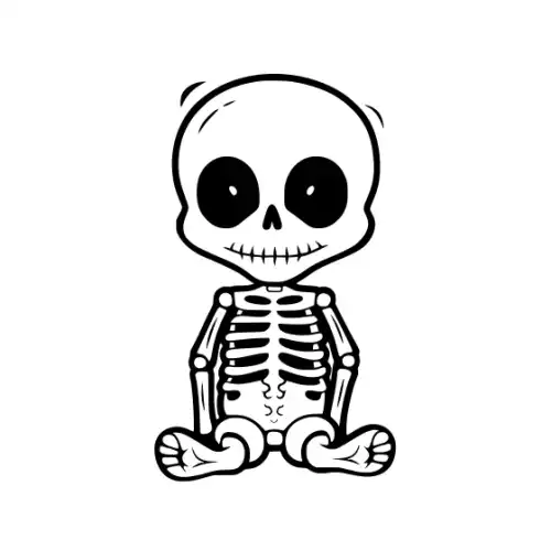 Baby Skeleton Silhouette SVG Design | SVG Files for Cricut & Print