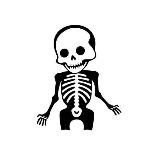 Baby Skeleton Silhouette SVG Design | SVG Files for Cricut & Print